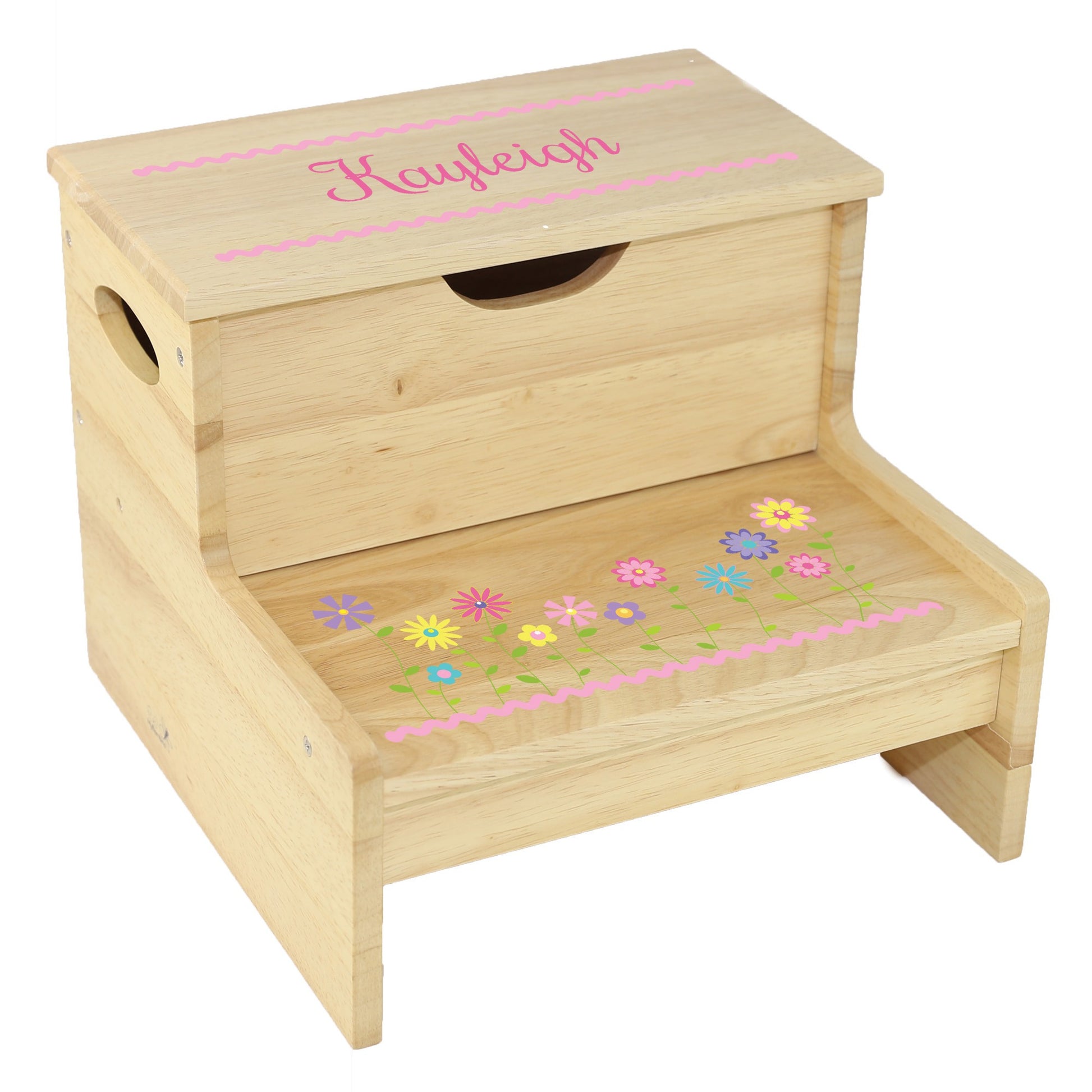 Wood Storage Stool - Stemmed Flowers - MyBambino.com
