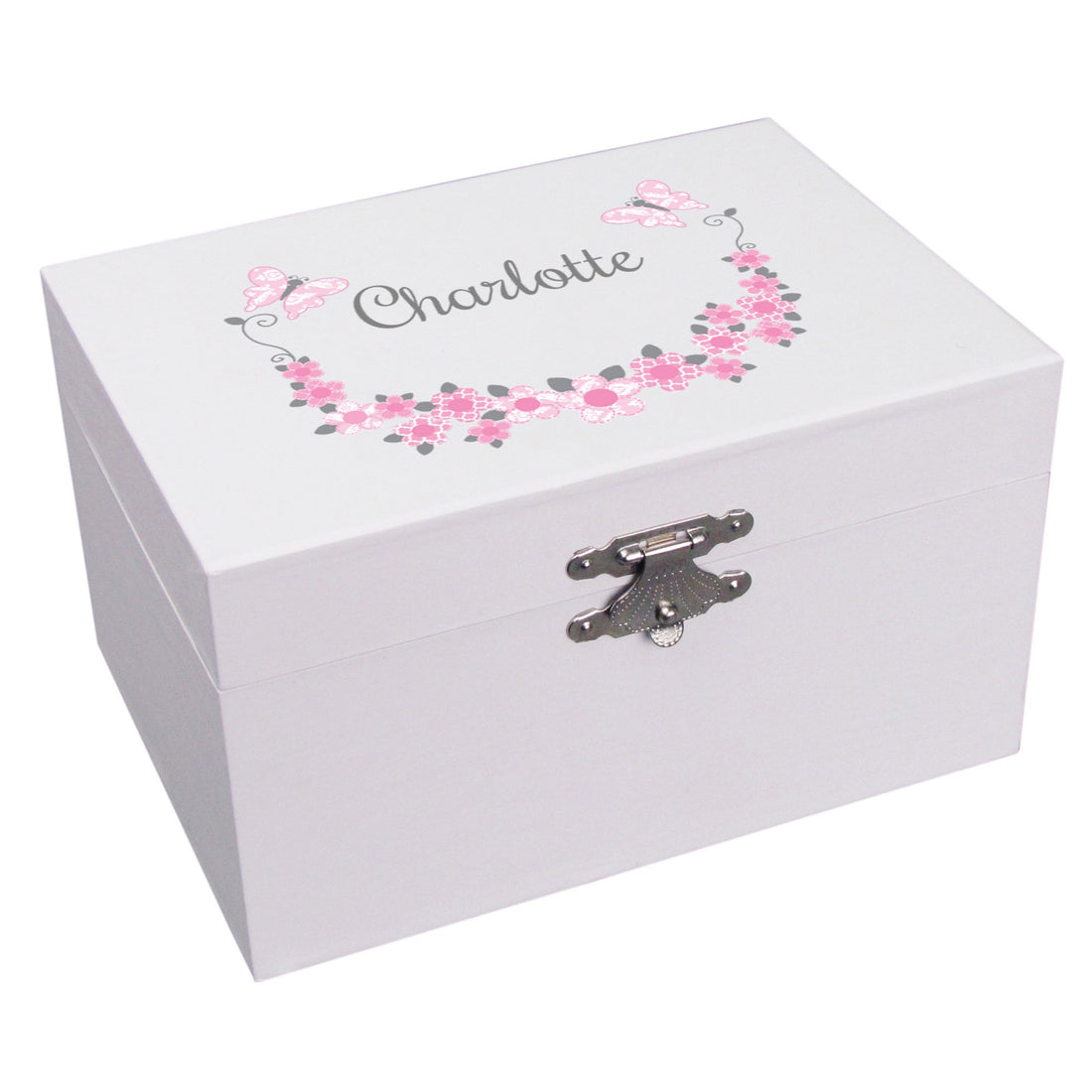Pink Gray Butterfly Ballerina Jewelry Box - MyBambino.com