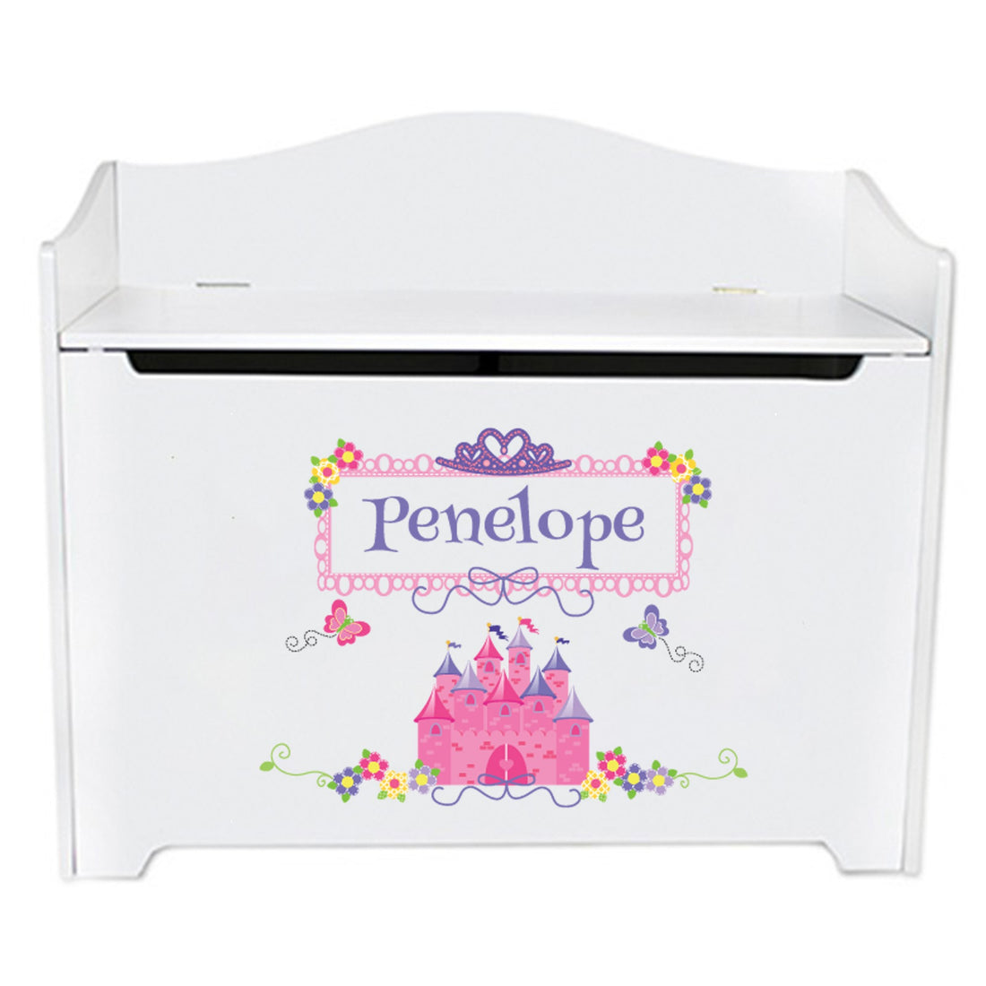 White Toy Box Bench - Princess Castle - MyBambino.com