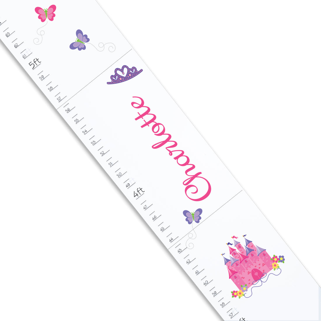 Princess Castle Pink White Growth Chart - MyBambino.com