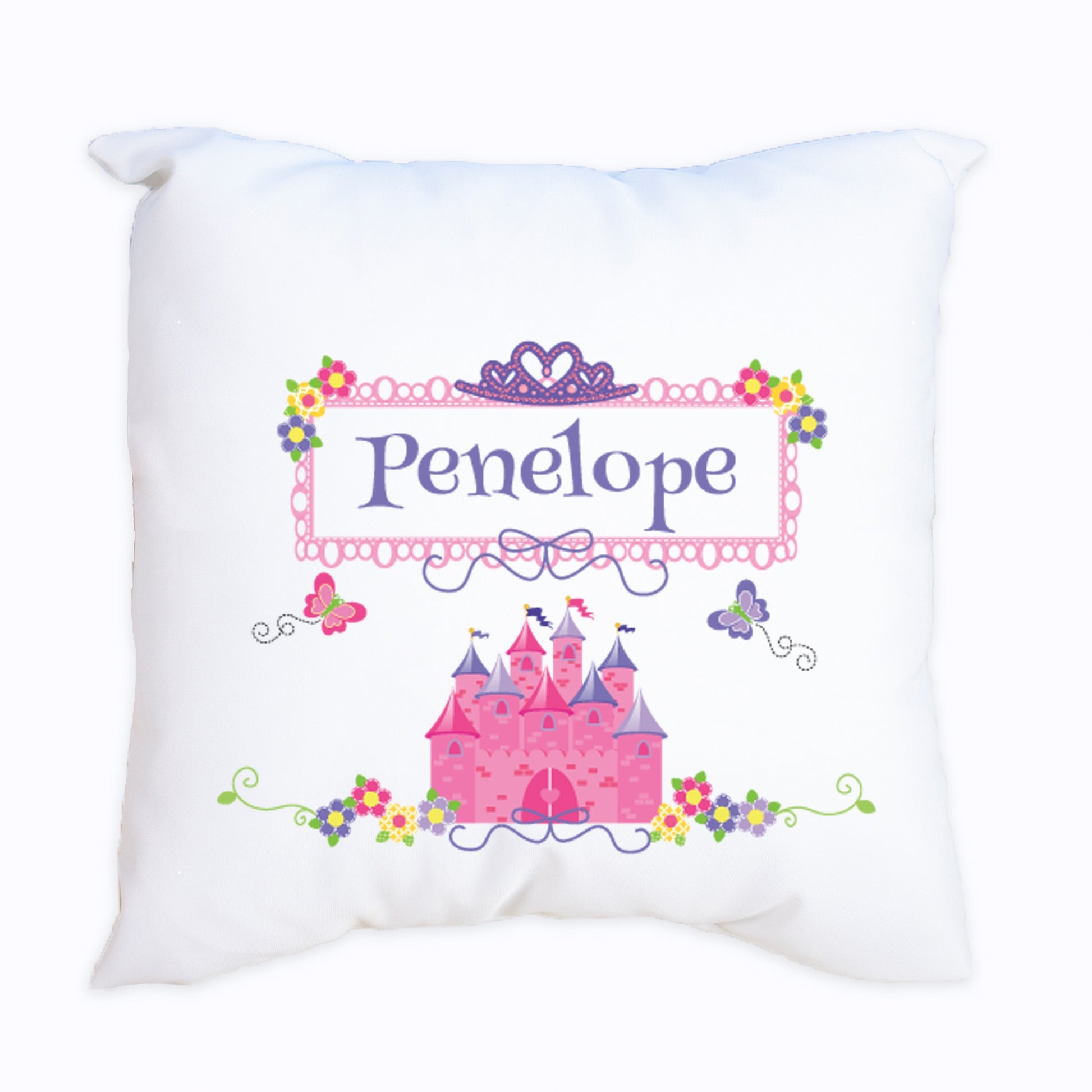 Personalized Princess Castle Throw Pillowcase - MyBambino.com