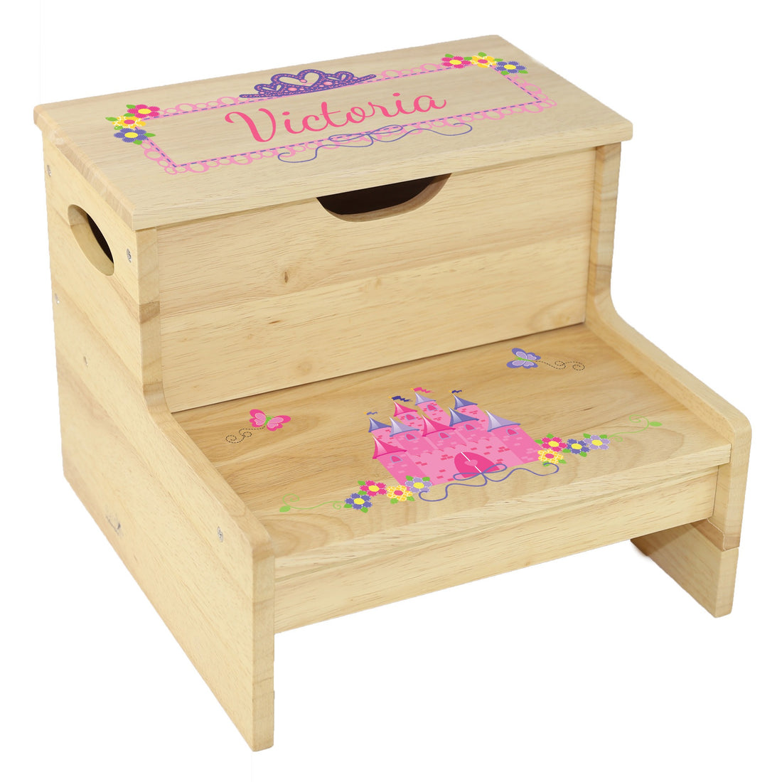 Princess Castle Natural Storage Step Stool - MyBambino.com