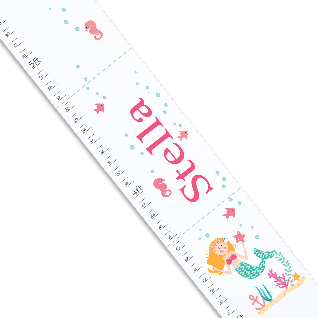 Blonde Mermaid White Growth Chart - MyBambino.com