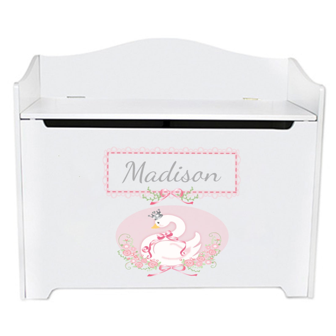 White Toy Box Bench - Swan - MyBambino.com