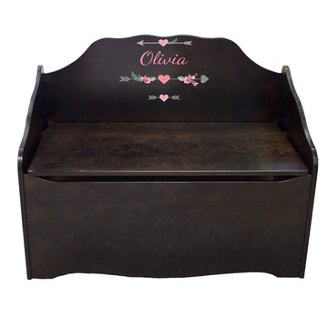 personalized espresso toy box toy chest nursery