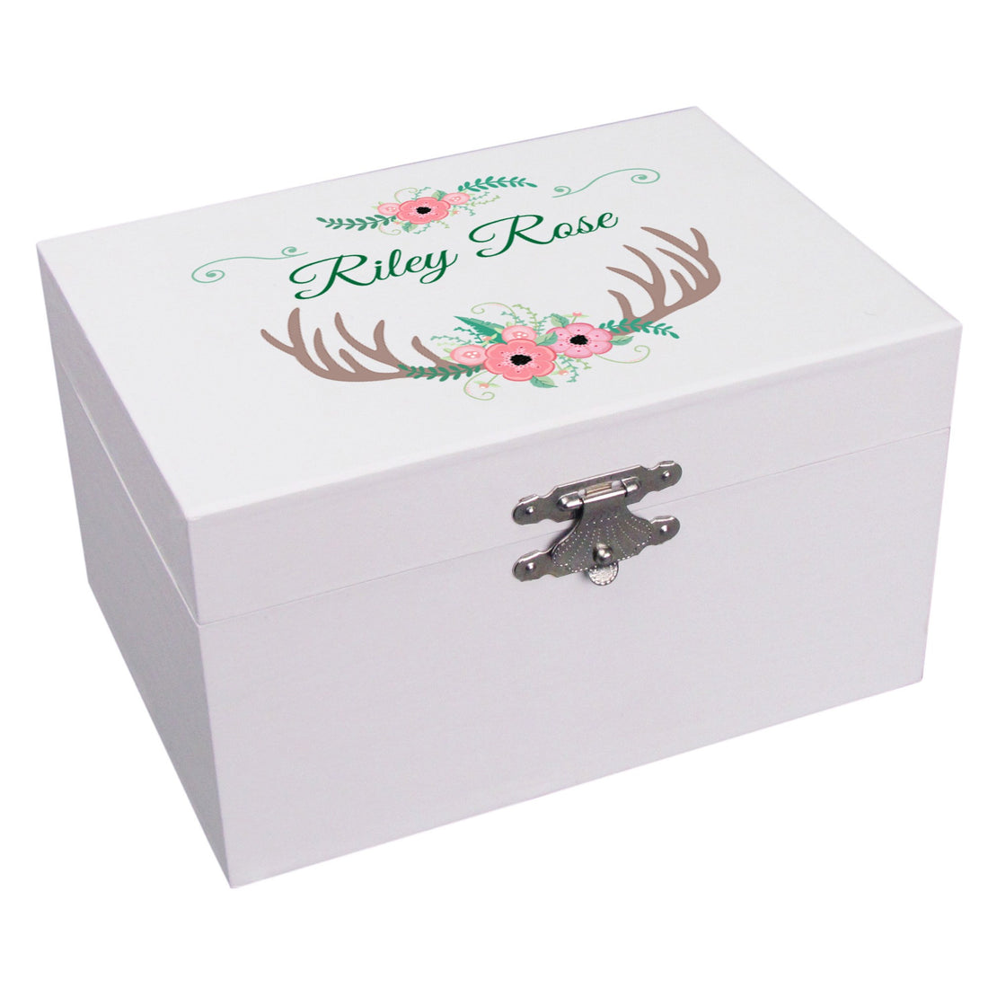 Floral Antler Musical Ballerina Jewelry Box - MyBambino.com
