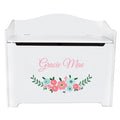 Personalized White Toy Box Bench 2.0 - MyBambino.com