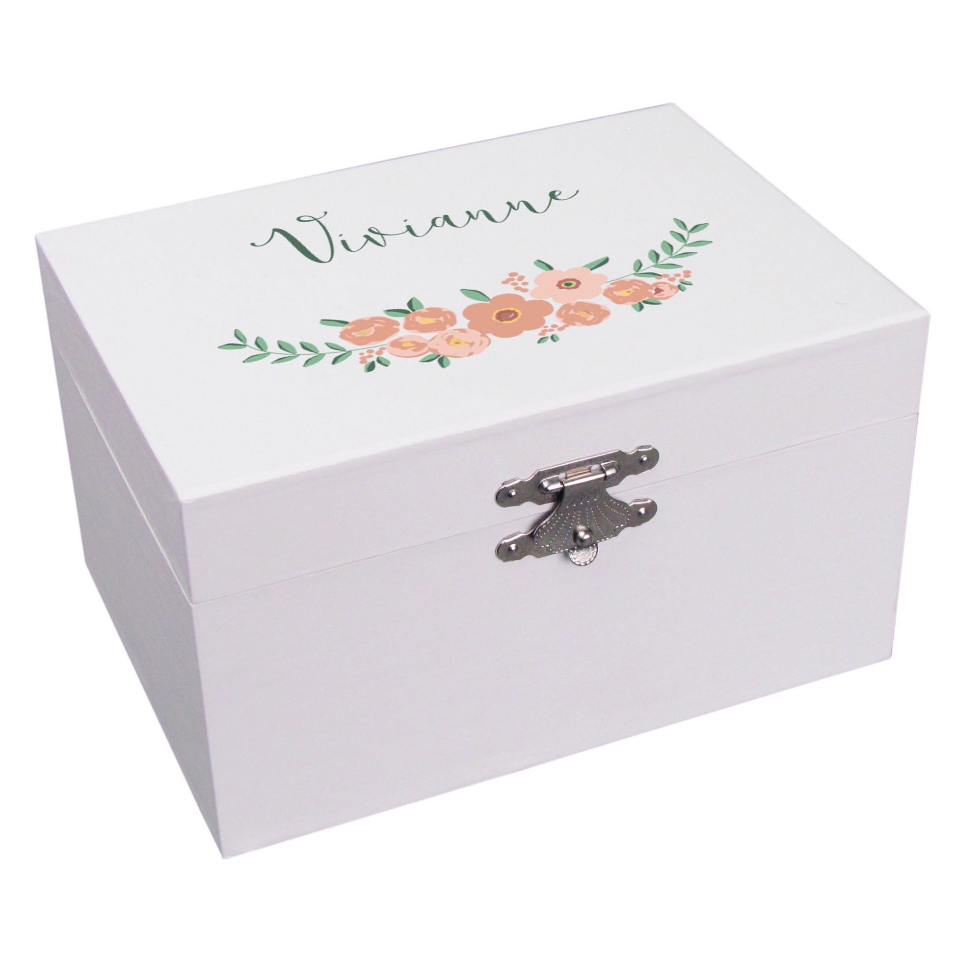 Personalized Ballerina Jewelry Box - Blush Spring Floral - MyBambino.com