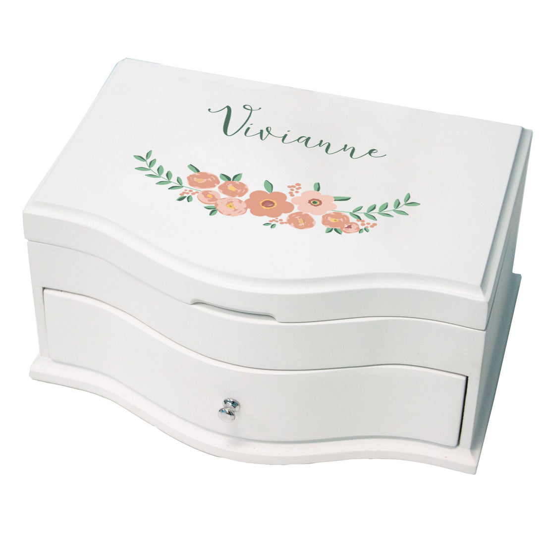 Personalized Princess Jewelry Box - Blush Spring Floral - MyBambino.com