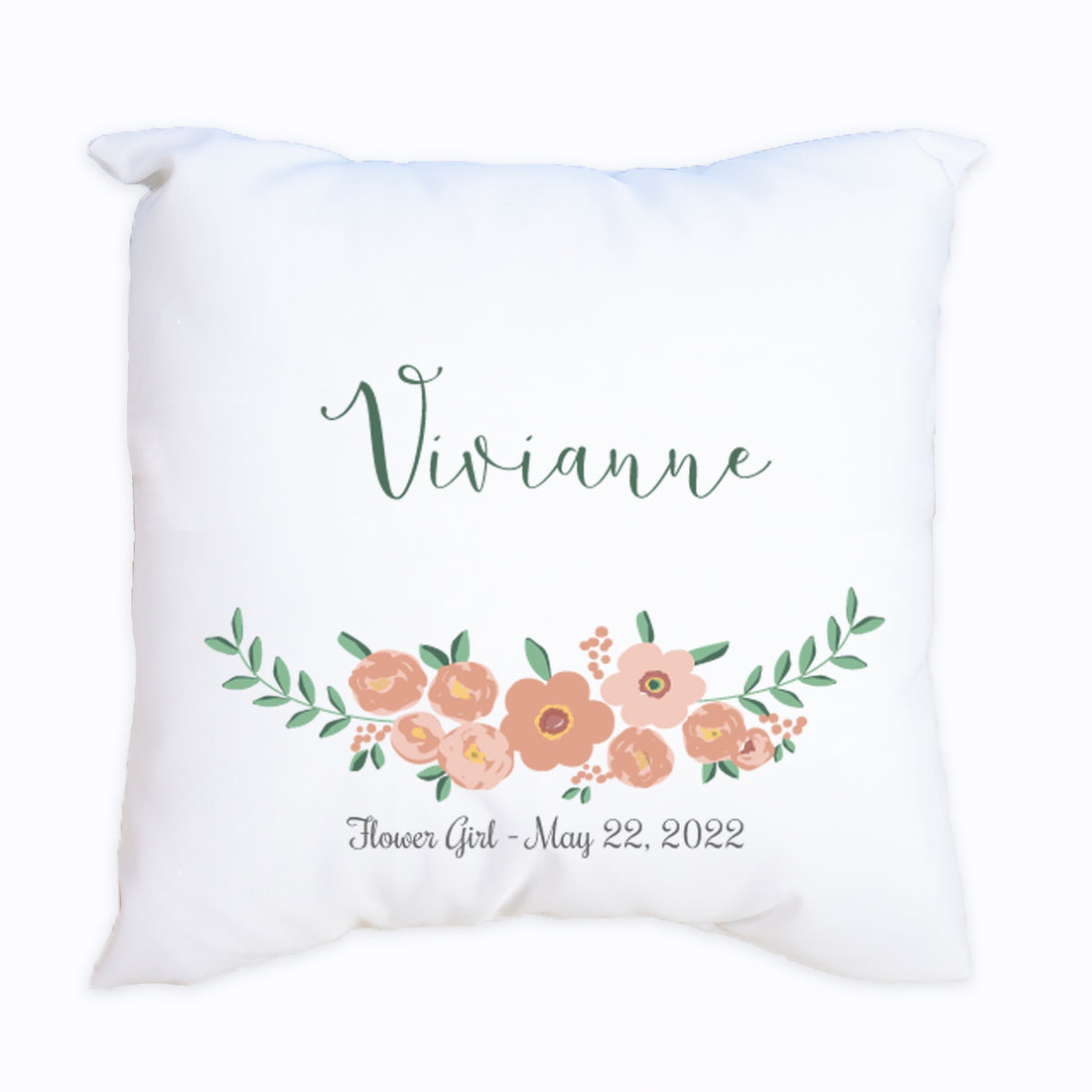 Personalized Throw Pillow - Blush Spring Floral