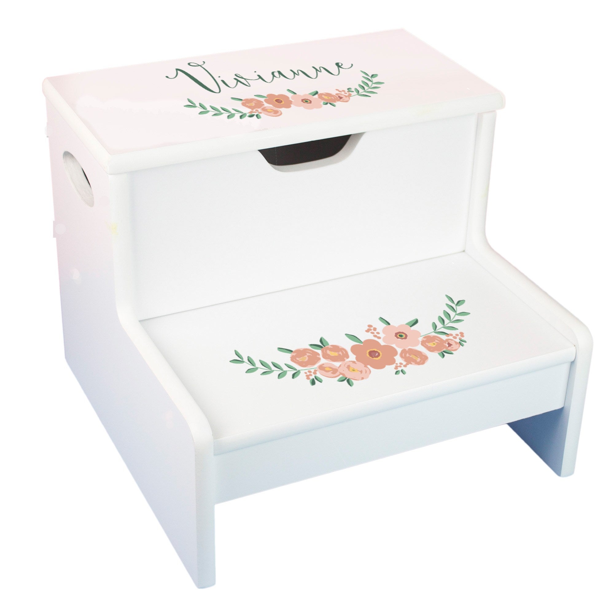 Blush Spring Floral Storage Step Stool | My Bambino