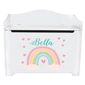 Personalized White Toy Box Bench 2.0 - MyBambino.com