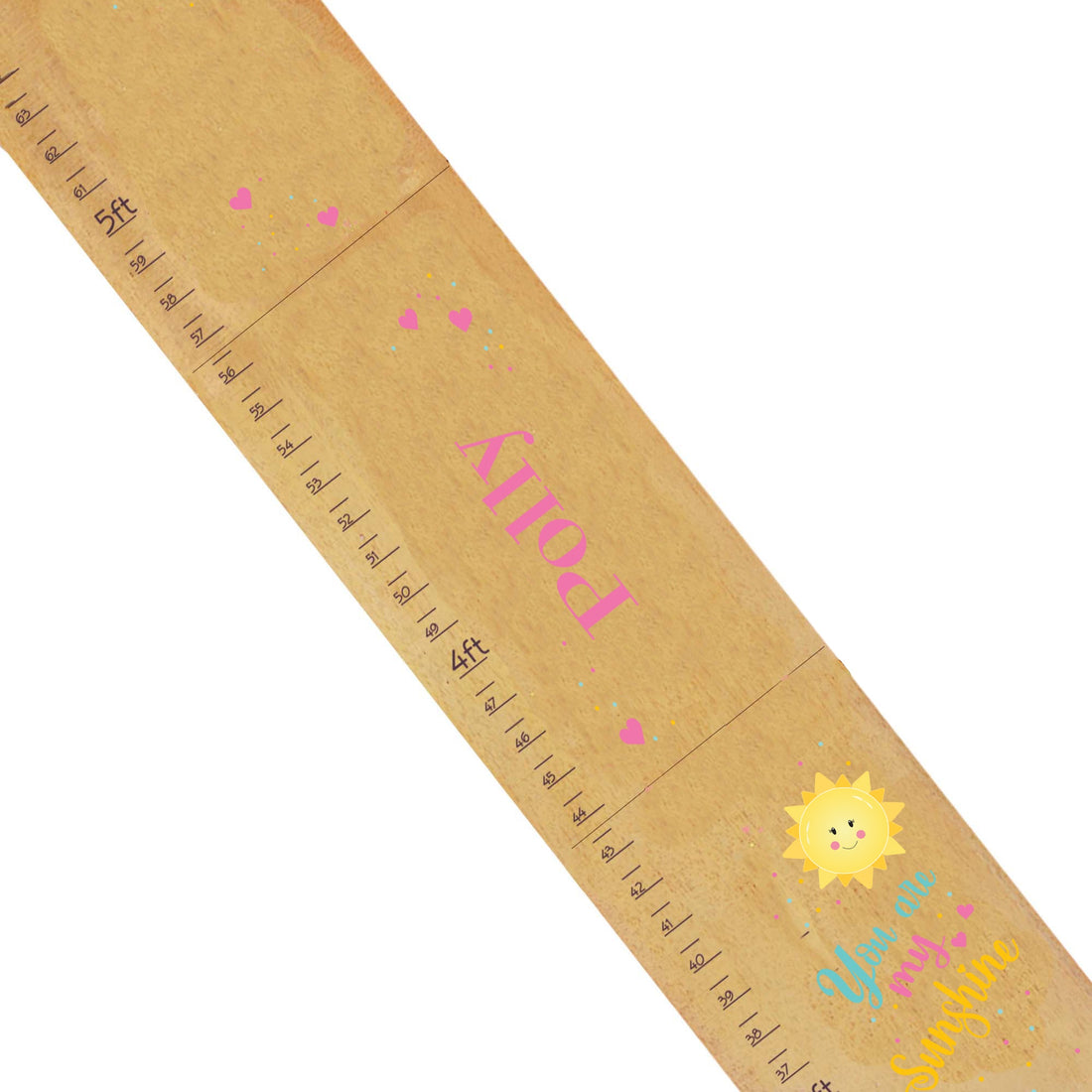 Personalized You Are My Sunshine Natural Growth Chart - MyBambino.com