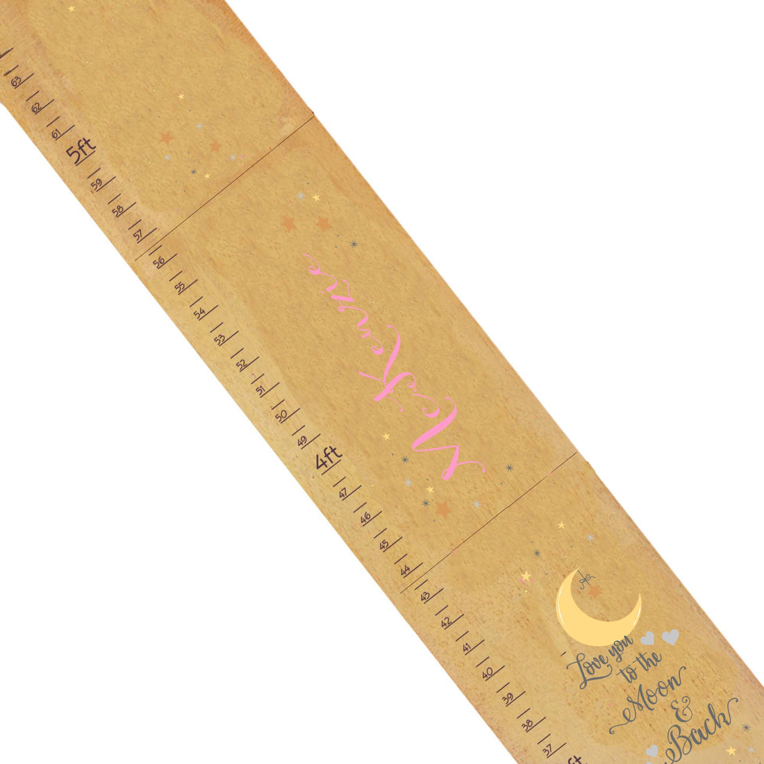 Personalized Love You to the Moon and Back Natural Growth Chart - MyBambino.com