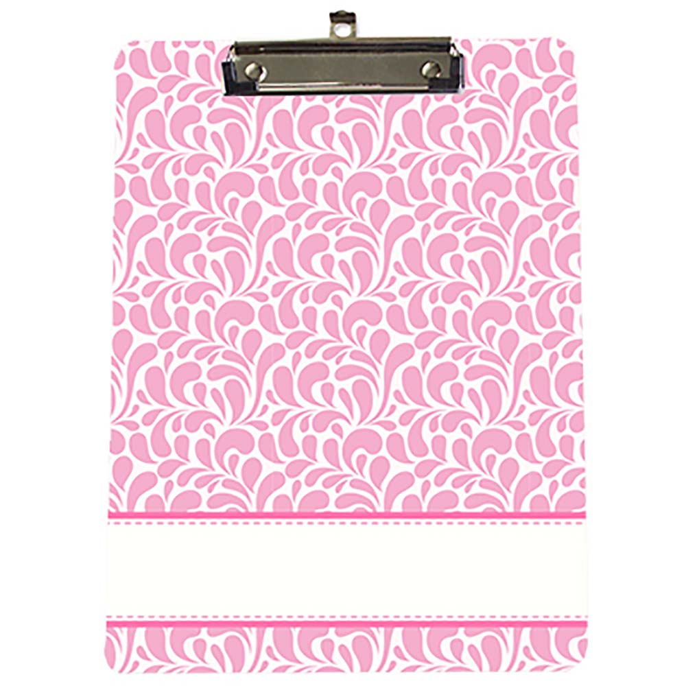 Personalized 9x12 Clipboard - Pink Dancing Drops