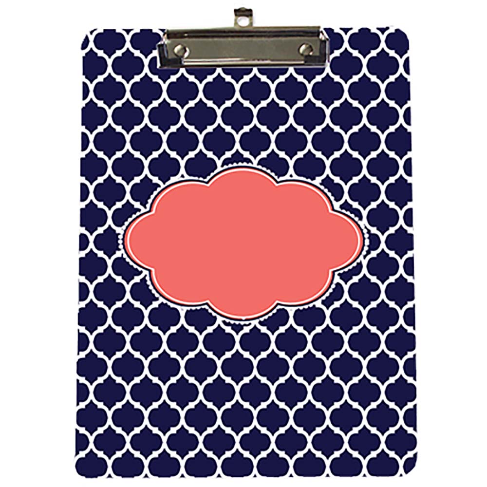 Personalized Navy Blue Moroccan Clipboard