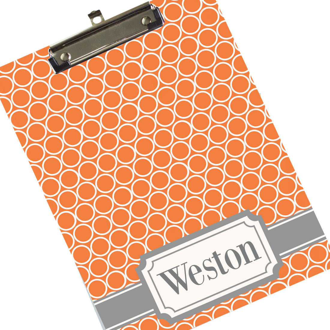 Custom Orange & Gray Ring Clipboard