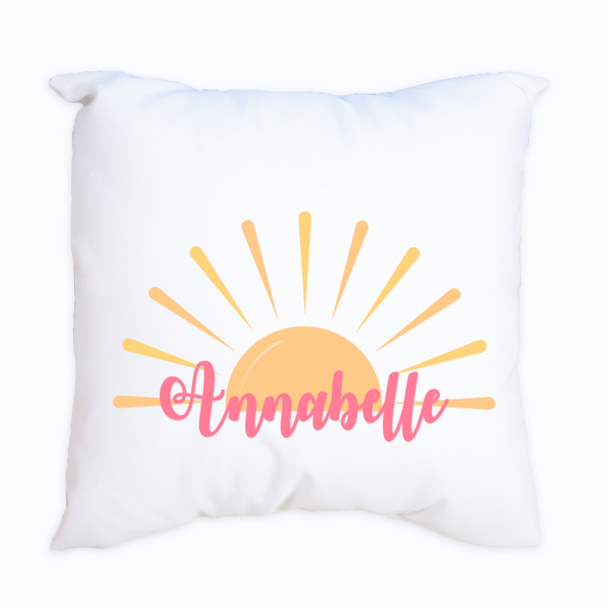 Personalized Throw Pillow - Retro Sunburst - MyBambino.com