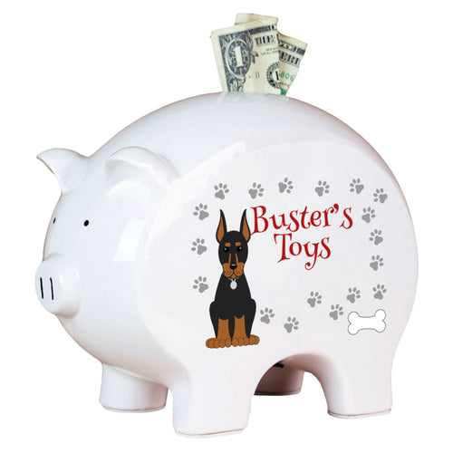 Personalized Puppy Dog Breed Piggy Bank