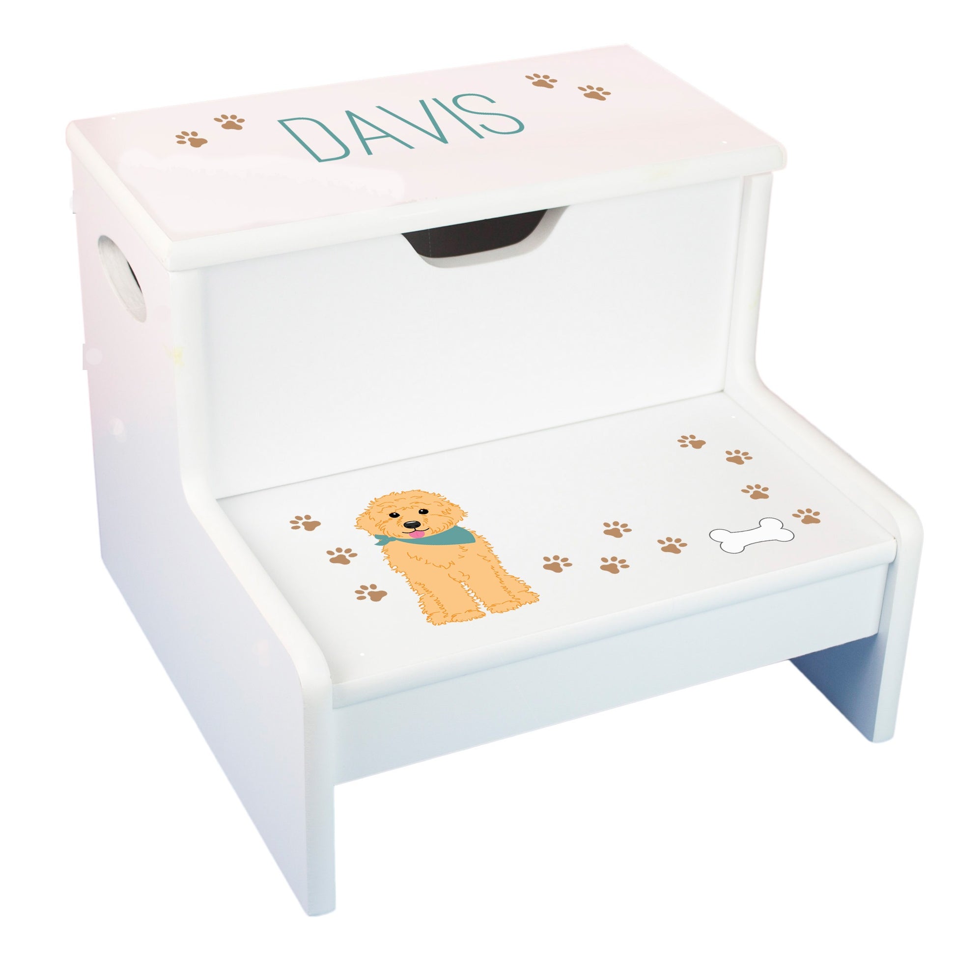 Storage Step Stool - Custom Pet Breed Design - MyBambino.com