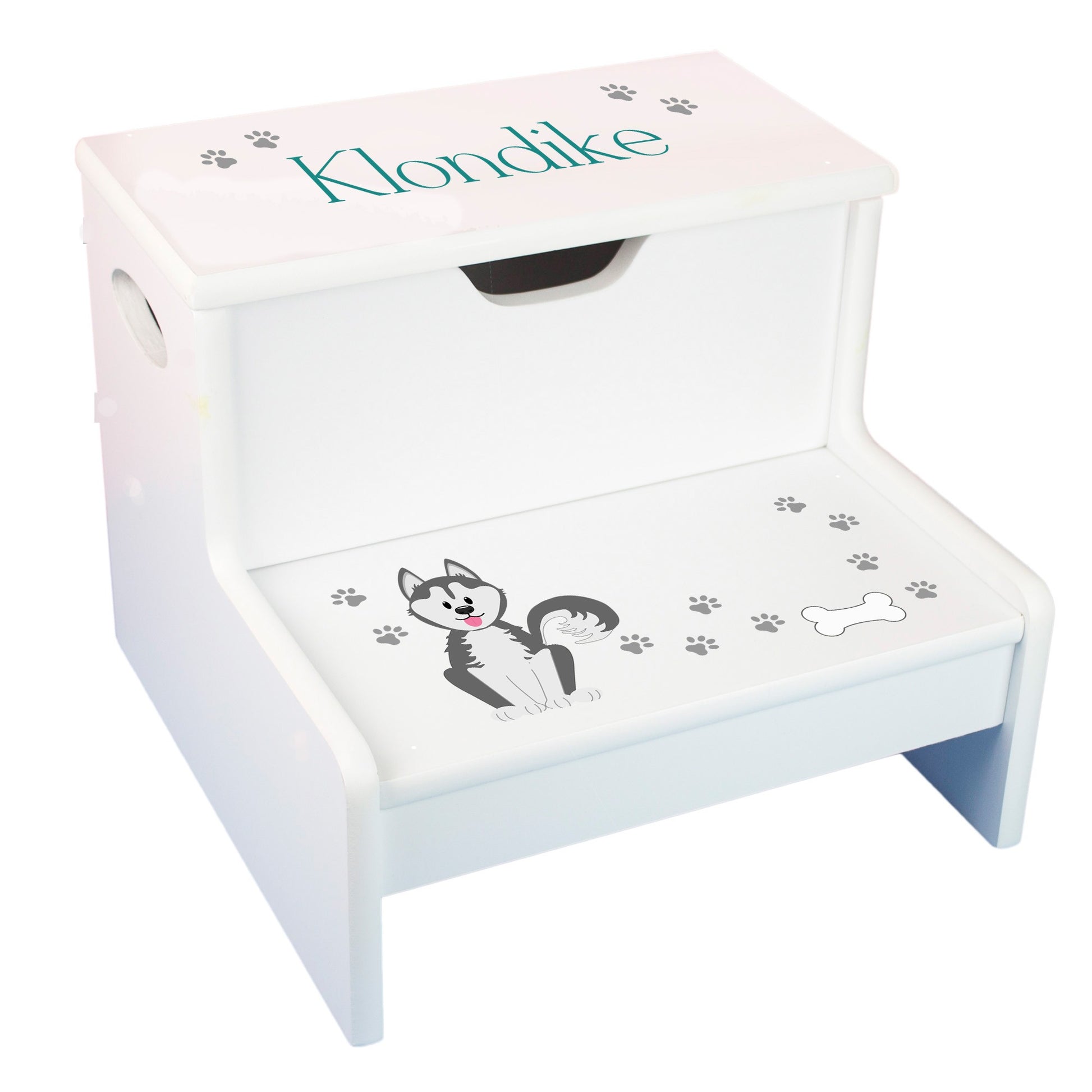 Storage Step Stool - Custom Pet Breed Design - MyBambino.com