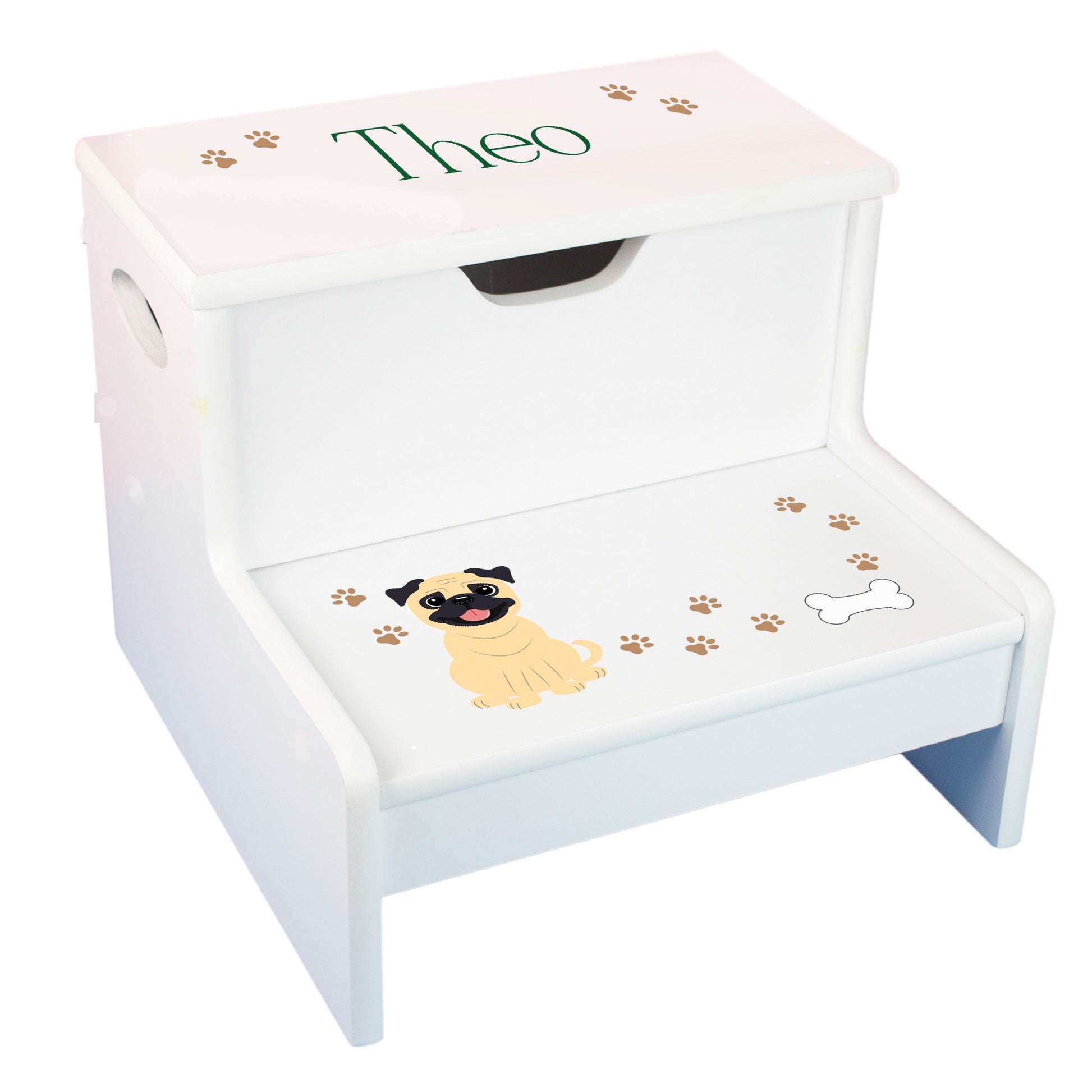 Storage Step Stool - Custom Pet Breed Design - MyBambino.com