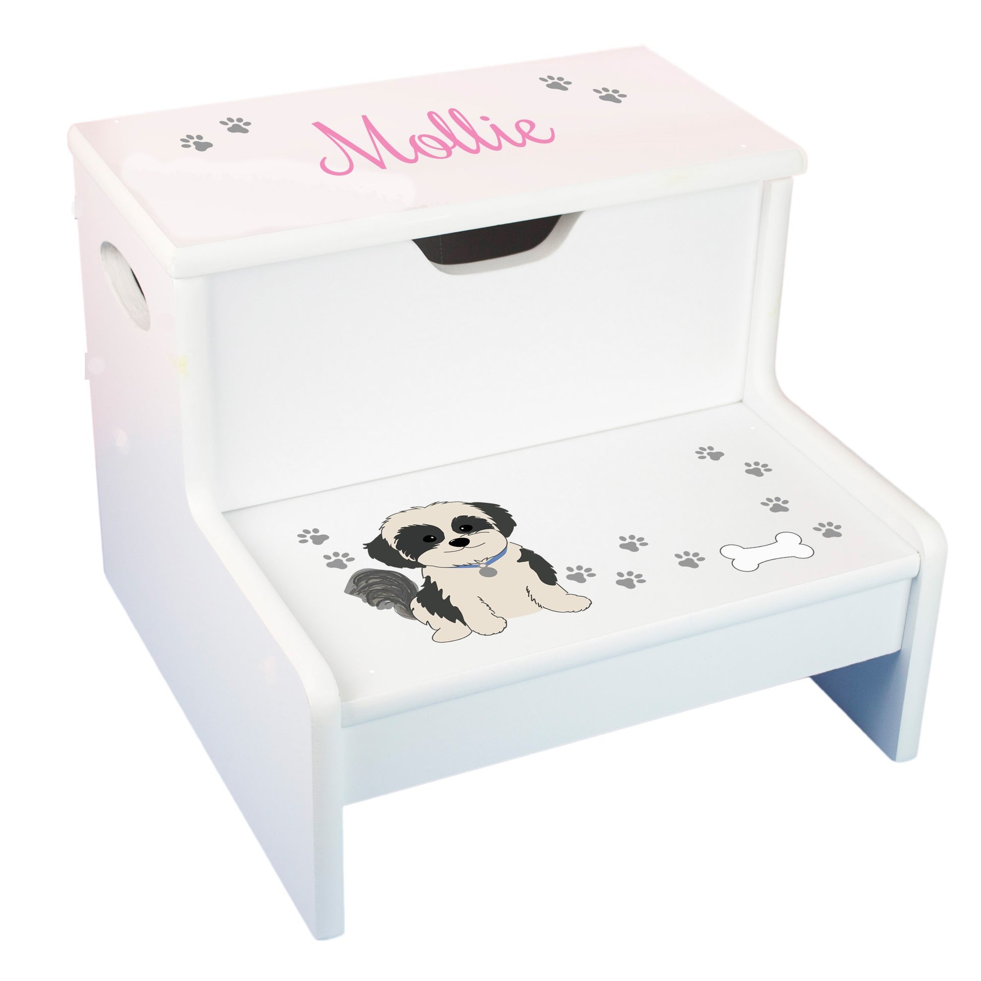 Storage Step Stool - Custom Pet Breed Design - MyBambino.com