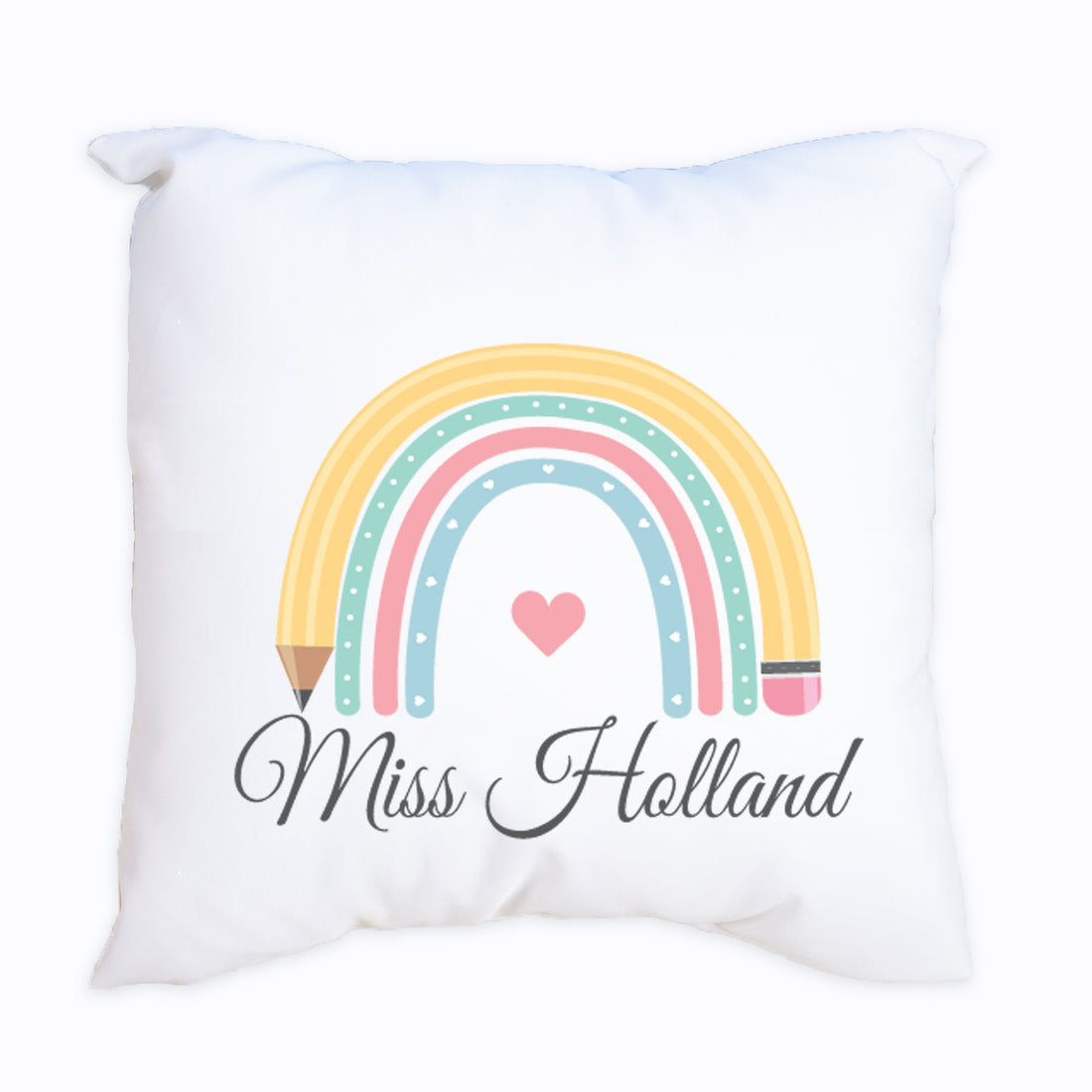 Personalized Teacher Rainbow Throw Pillowcase - MyBambino.com