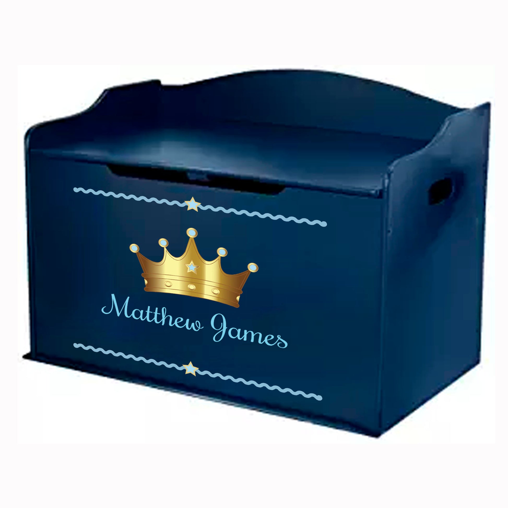 Blue Toy Box Bench - Prince's Crown - MyBambino.com