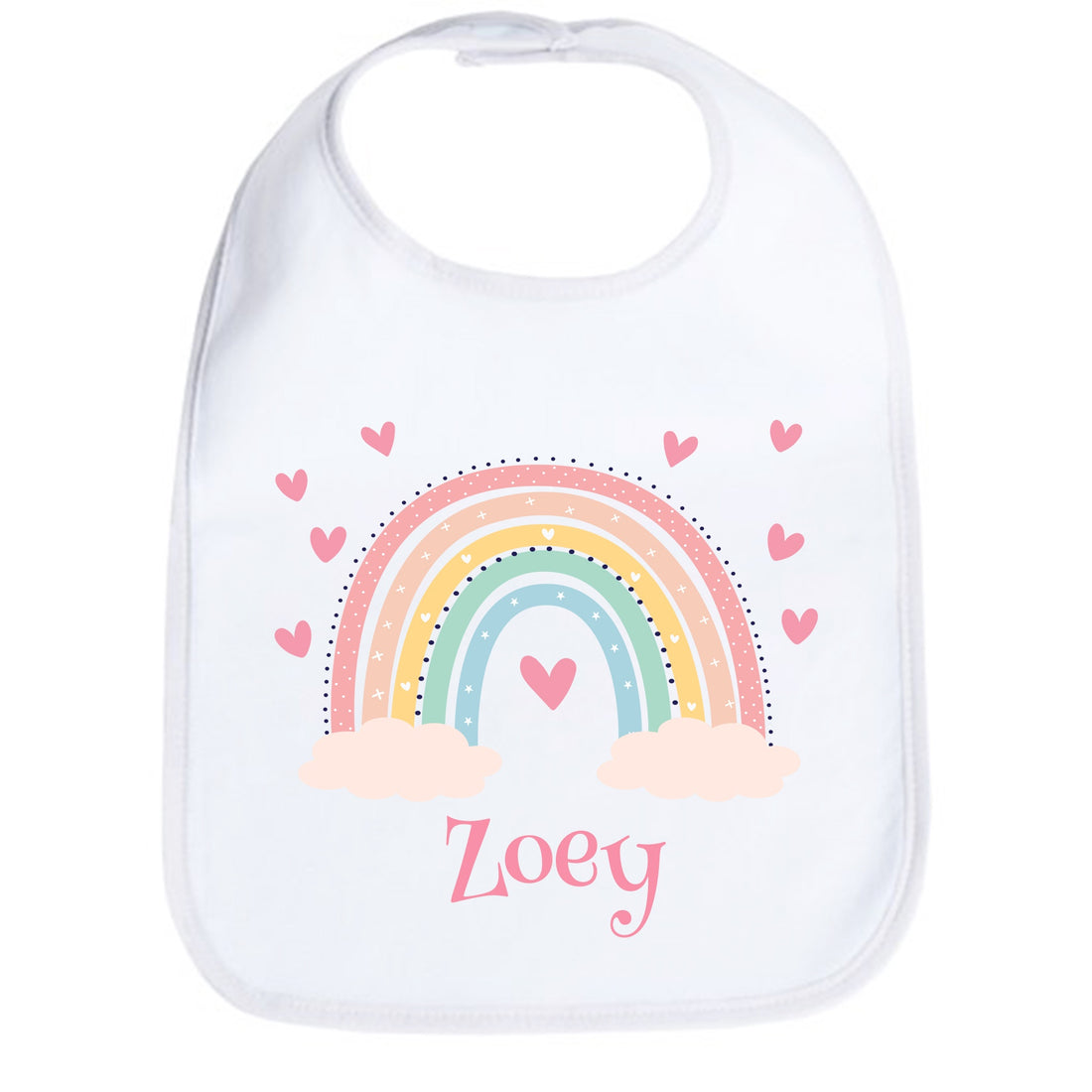 Personalized Boho Rainbow Baby Bib - MyBambino.com