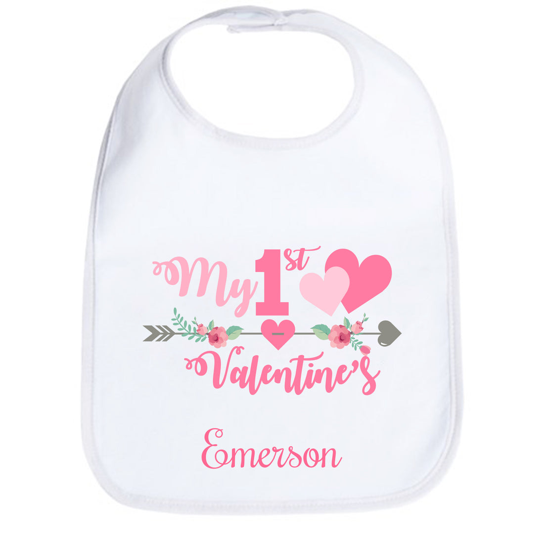 Personalized My First Valentine's Day Bib - Arrow - MyBambino.com