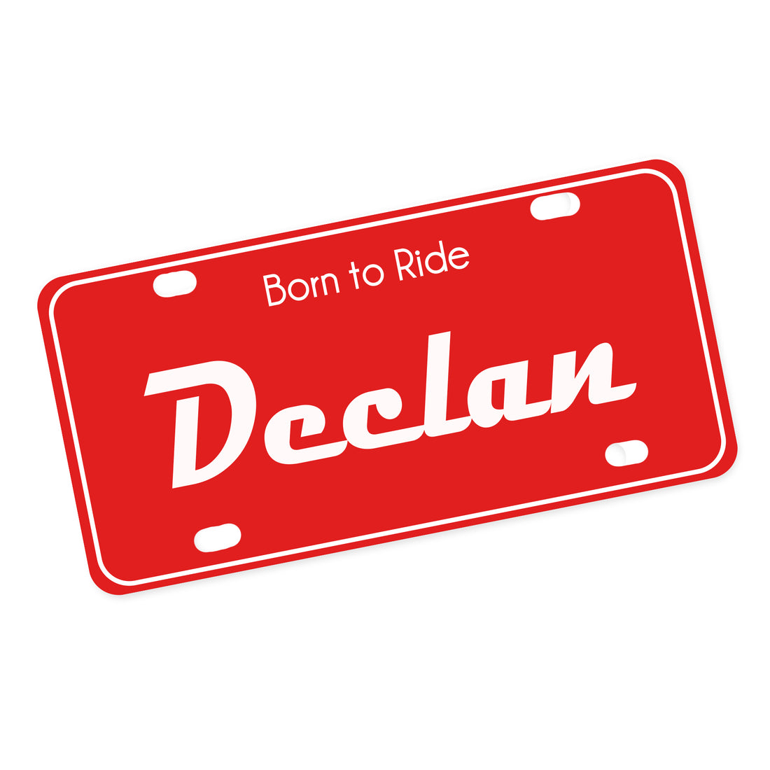 Personalized Red Bike Plate - MyBambino.com