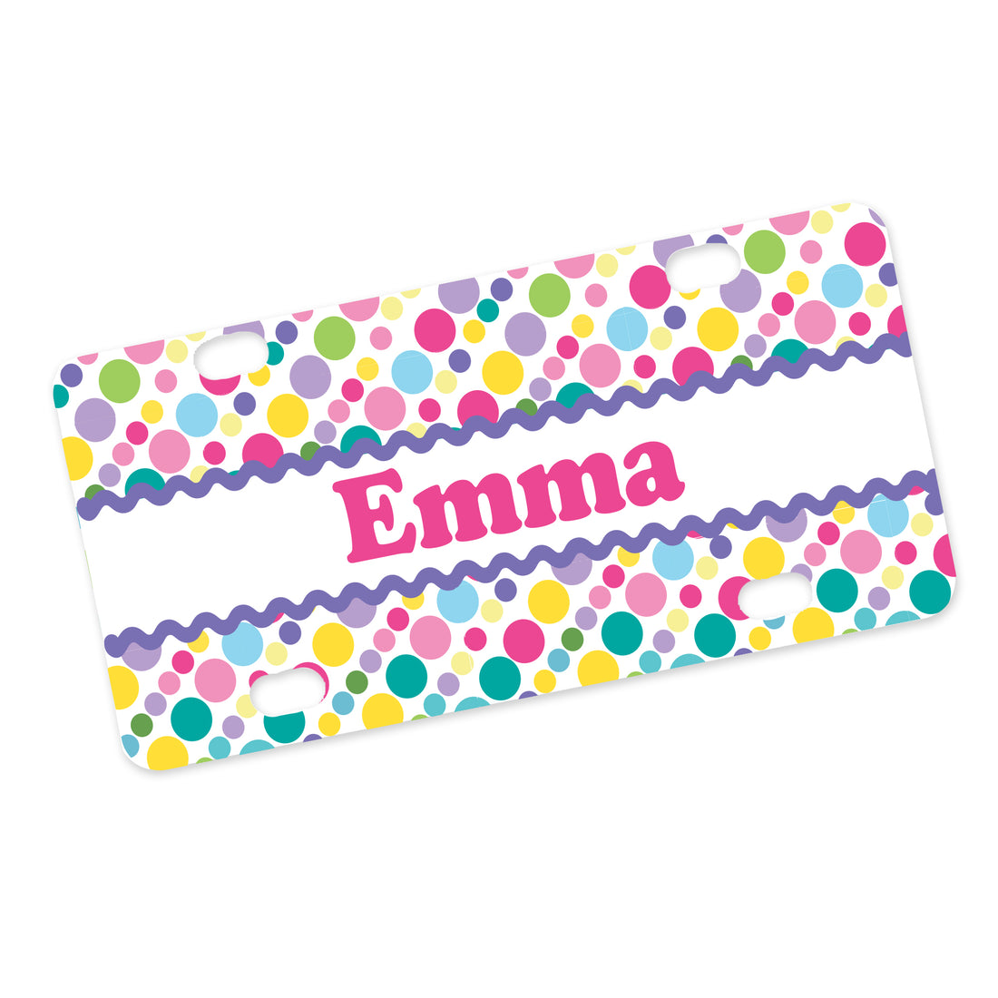 Personalized Bubblegum Dots Bike Plate - MyBambino.com