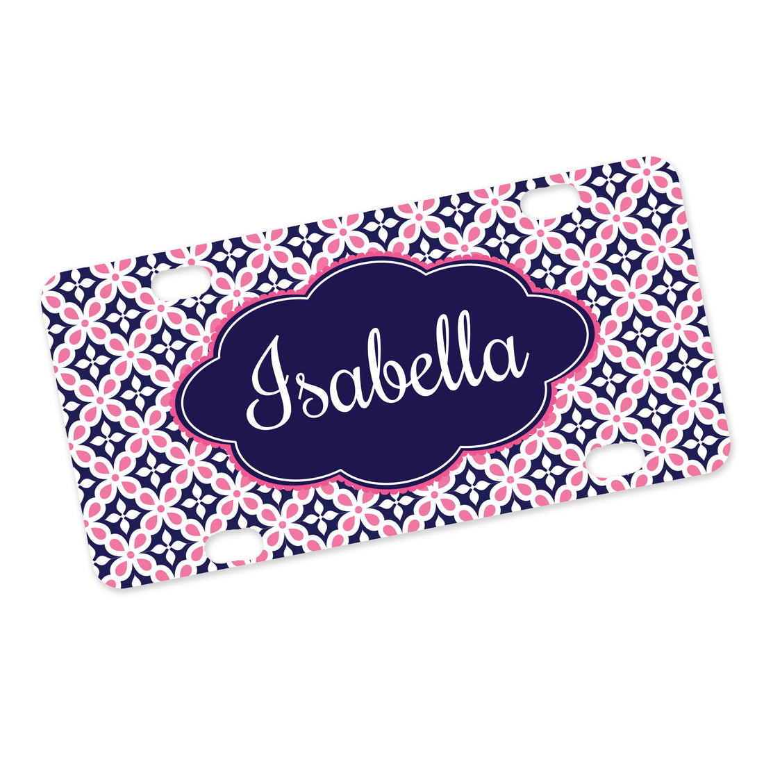 Pink Navy Florette Bike Plate - MyBambino.com