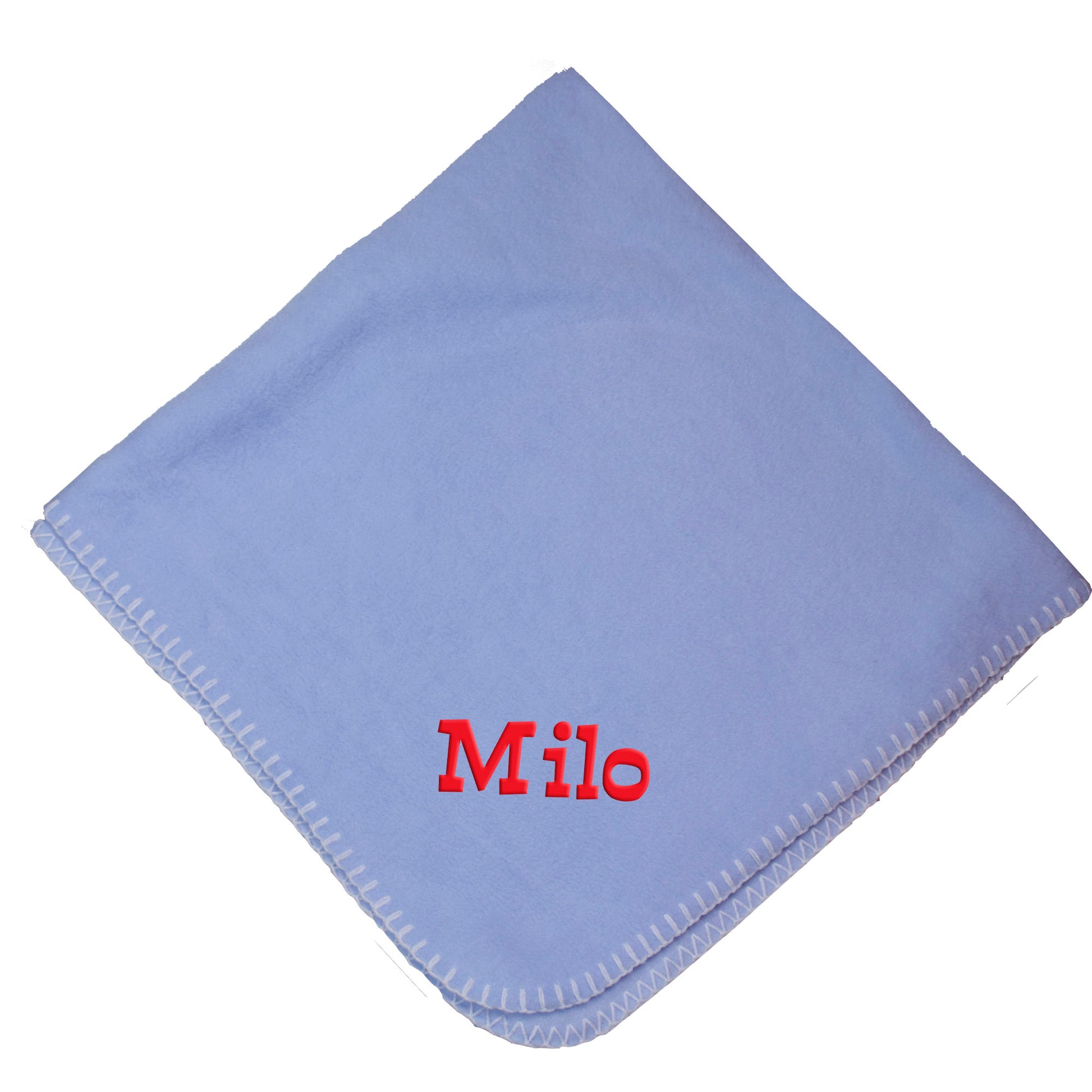 Embroidered Blue Baby Blanket - Name - MyBambino.com