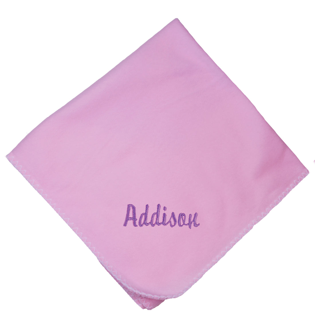 Personalized Pink Baby Blanket Name Initial Color