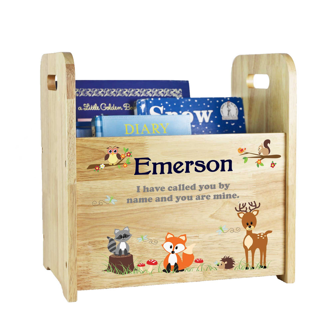 Personalized Natural Woodland Book Caddy - MyBambino.com