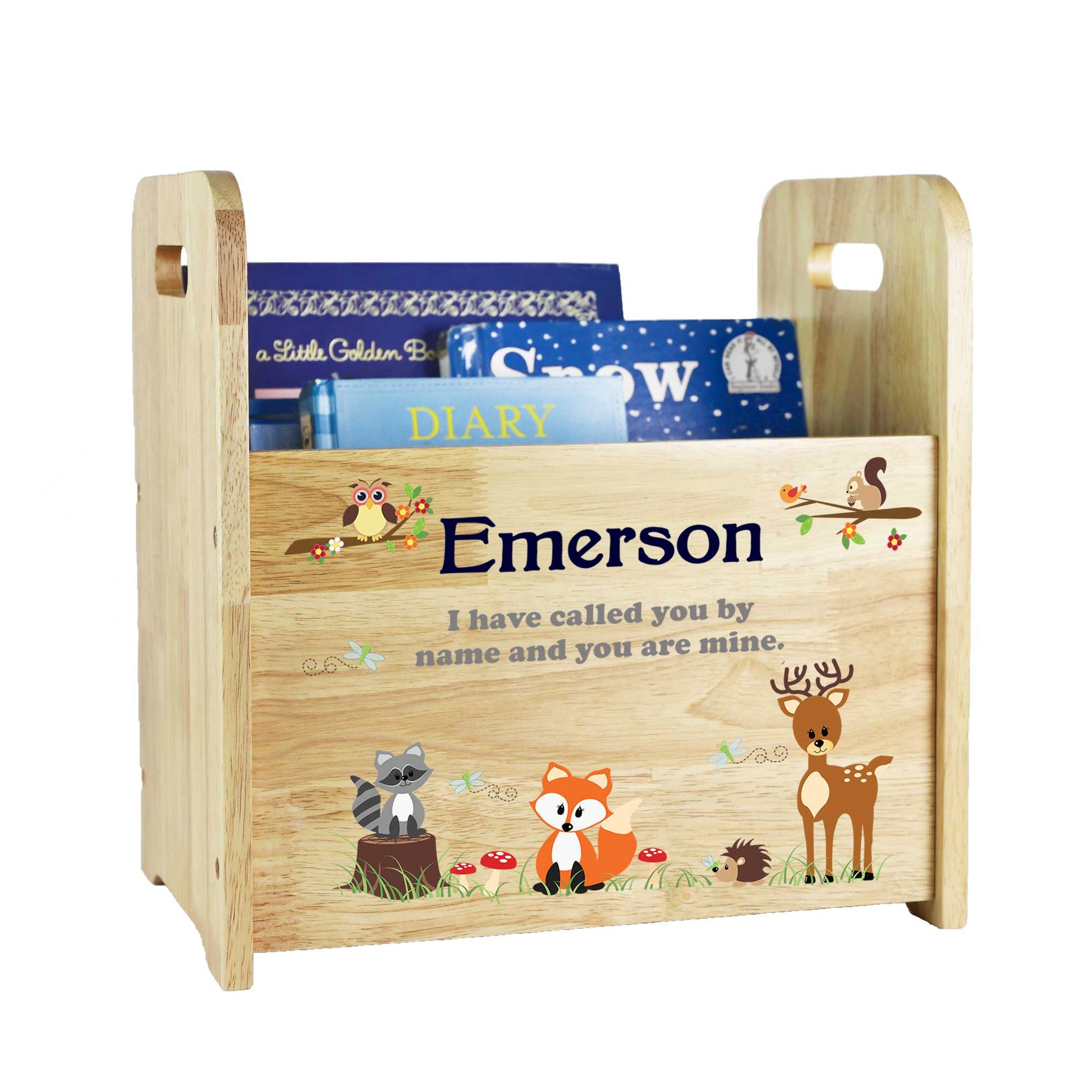 Personalized Natural Woodland Book Caddy - MyBambino.com