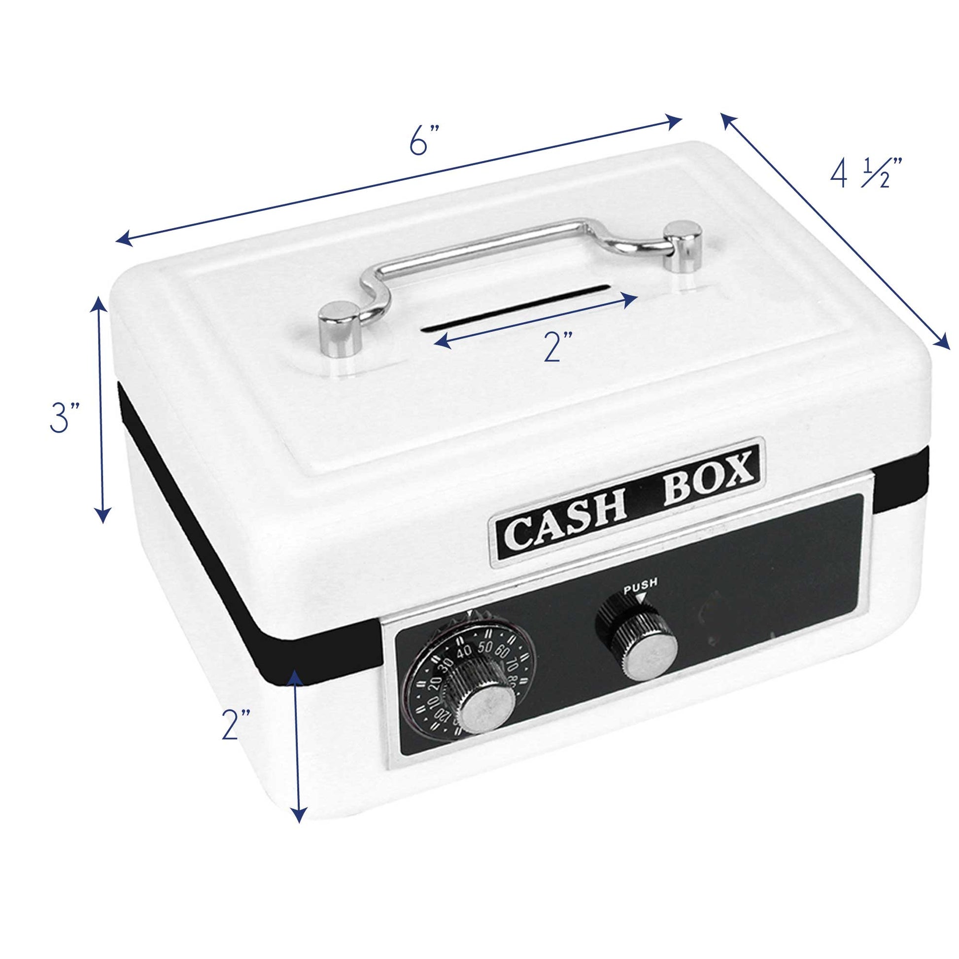 Personalized White Cash Box with Footballs design