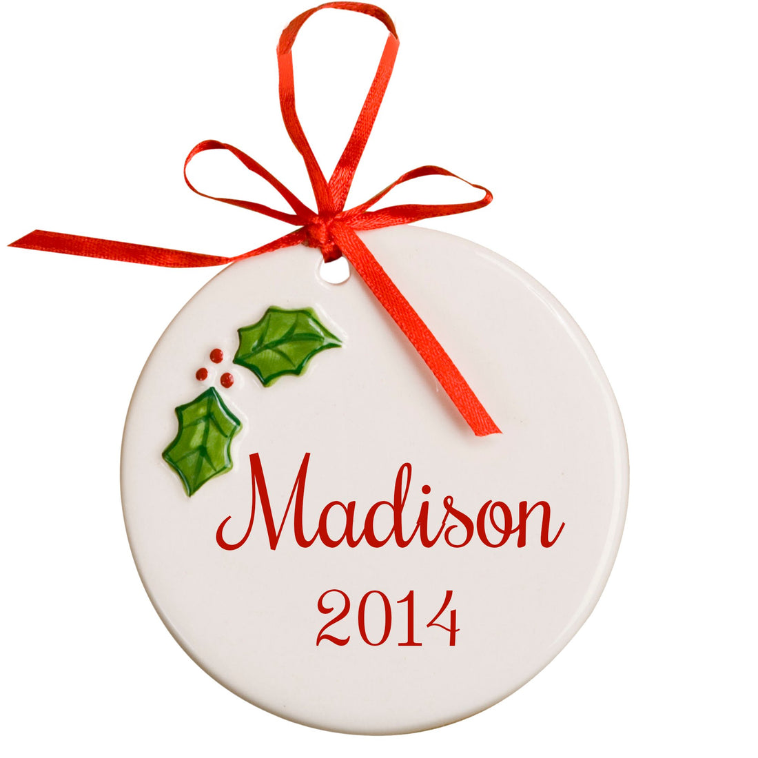 Personalized Holly Ornament - MyBambino.com