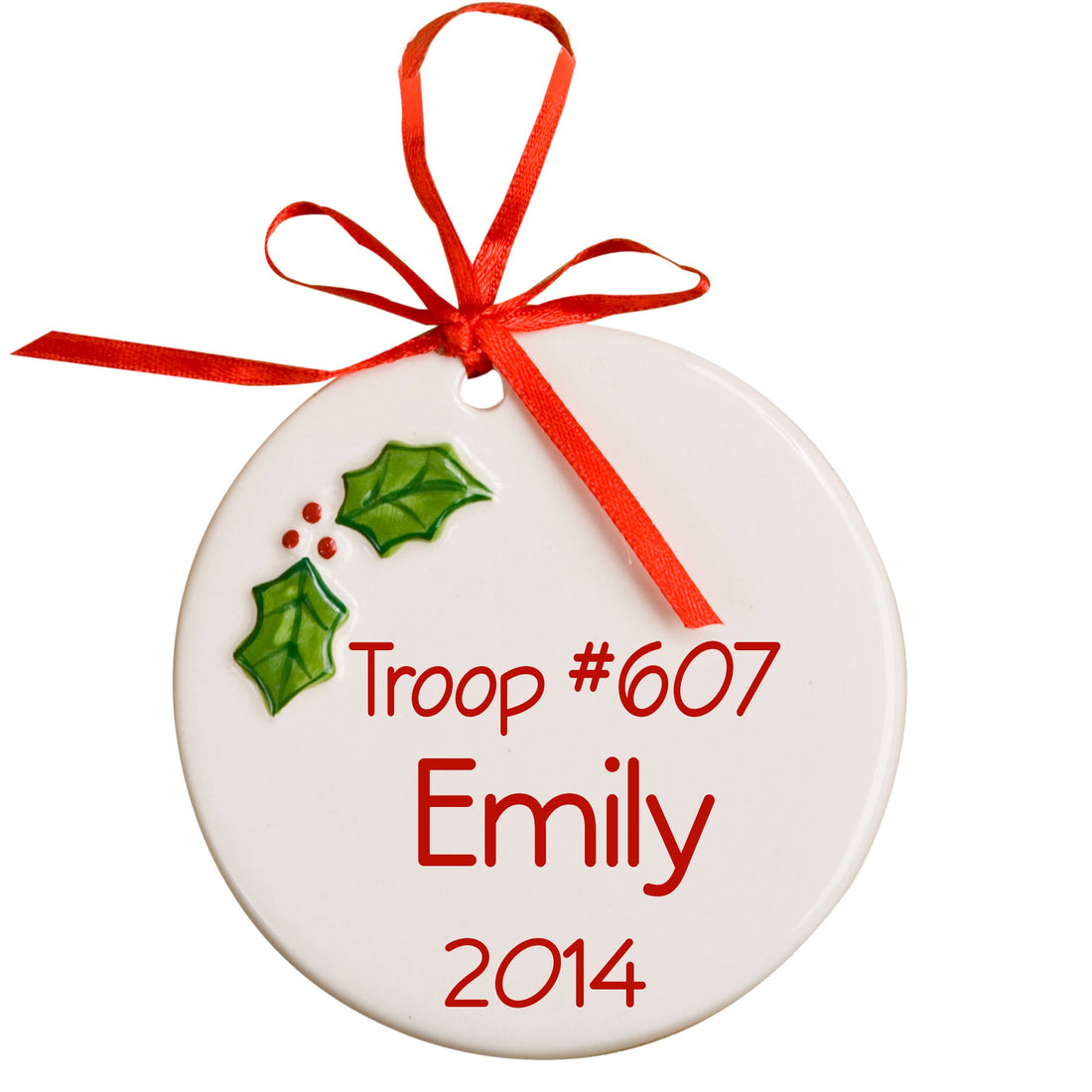 Personalized Holly Ornament - MyBambino.com