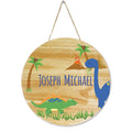Wood Dinosaur Circle Sign - MyBambino.com