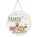 White Circle Sign - Jungle Safari Animals - MyBambino.com