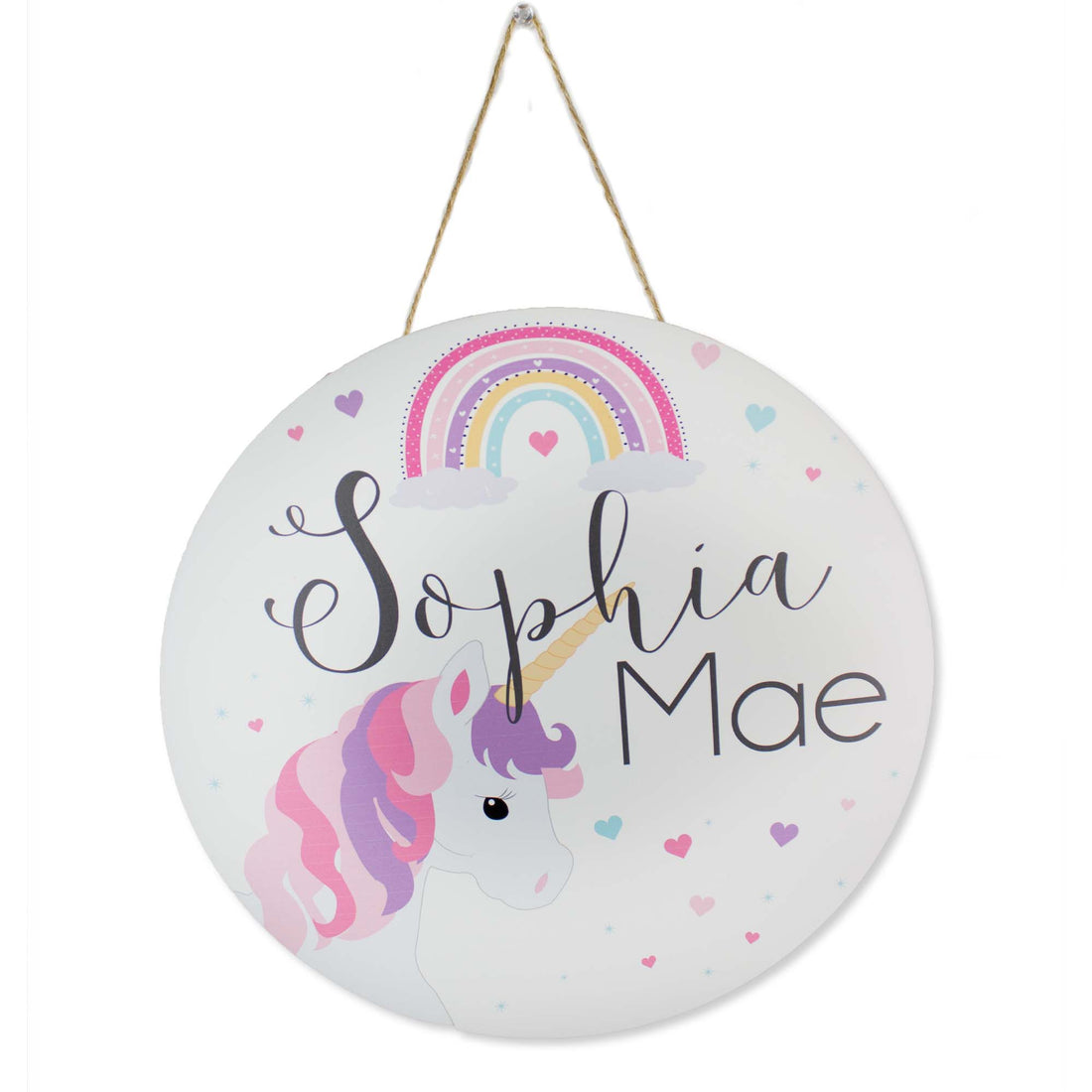 Unicorn White Circle Sign - MyBambino.com
