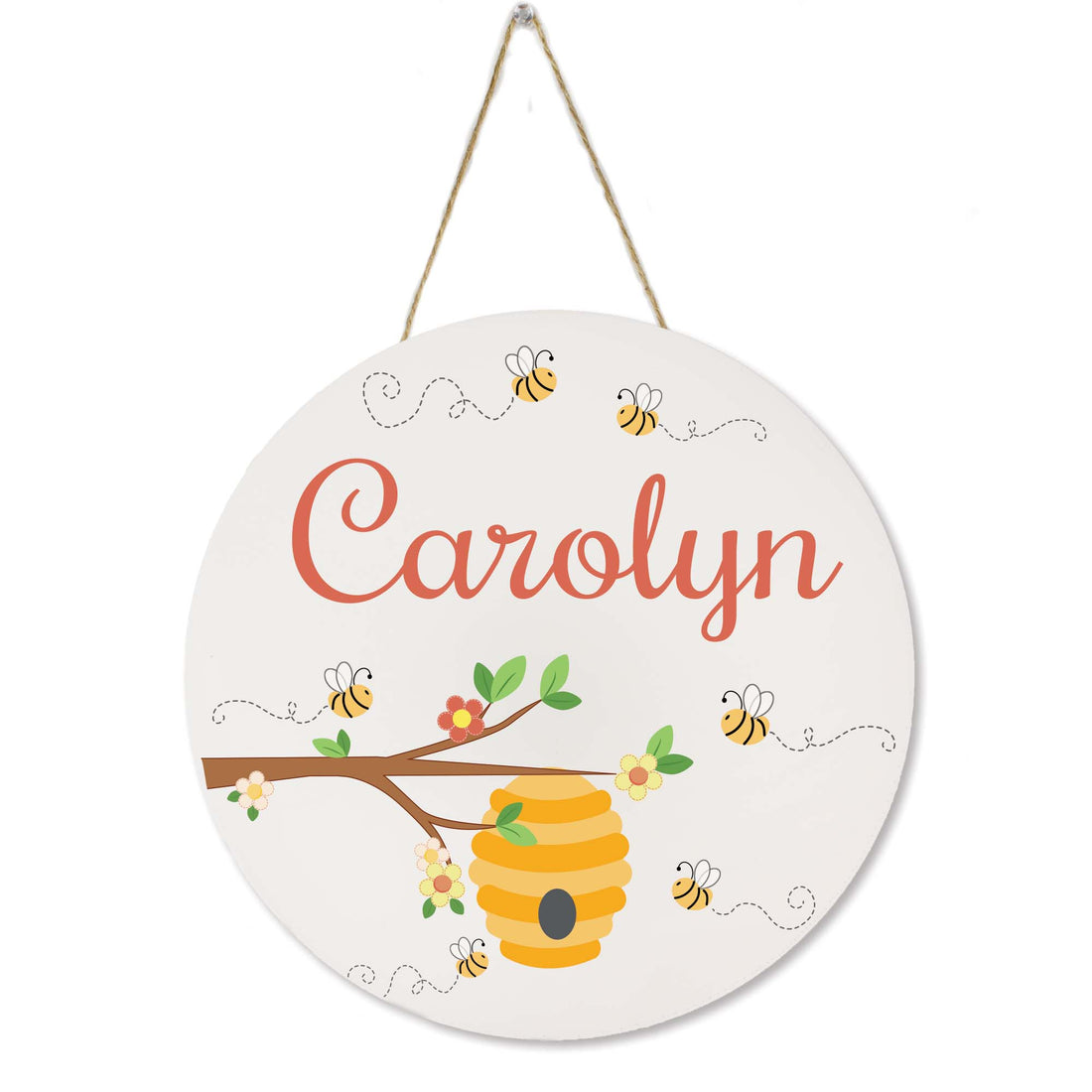White Circle Sign - Honey Bees - MyBambino.com