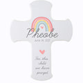 Personalized Rainbow Baby Ceramic Wall Cross - MyBambino.com