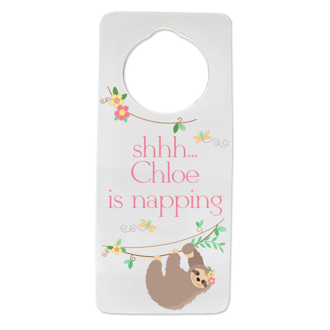 Floral Sloth Door Hanger - MyBambino.com