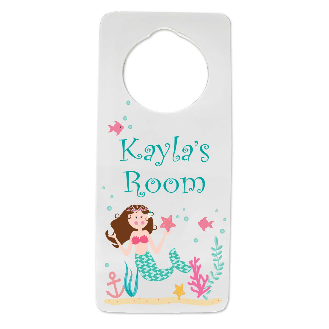 Brunette Mermaid Door Hanger - MyBambino.com