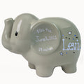 Boy Gray Personalized Elephant Bank - MyBambino.com