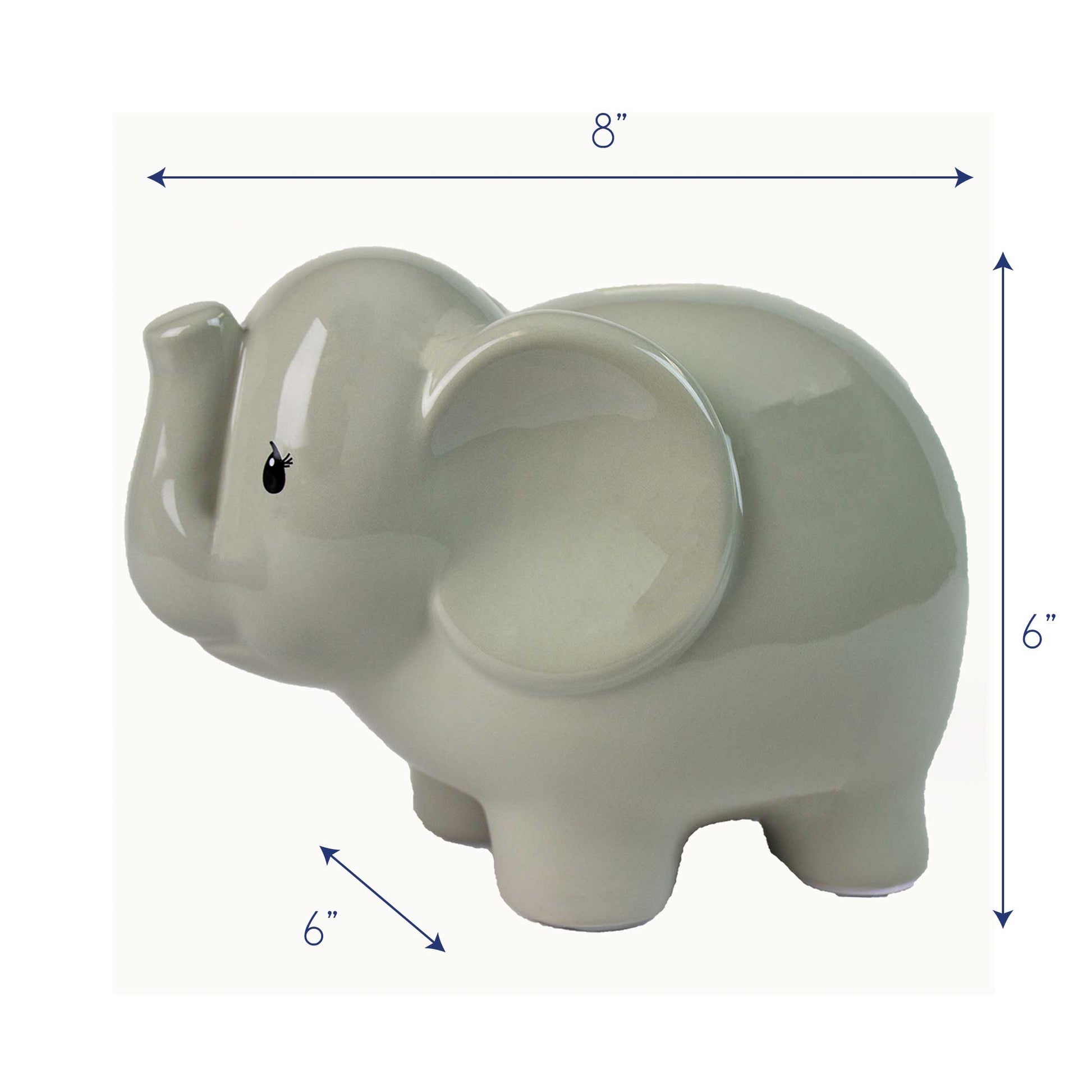 Boy Gray Personalized Elephant Bank - MyBambino.com